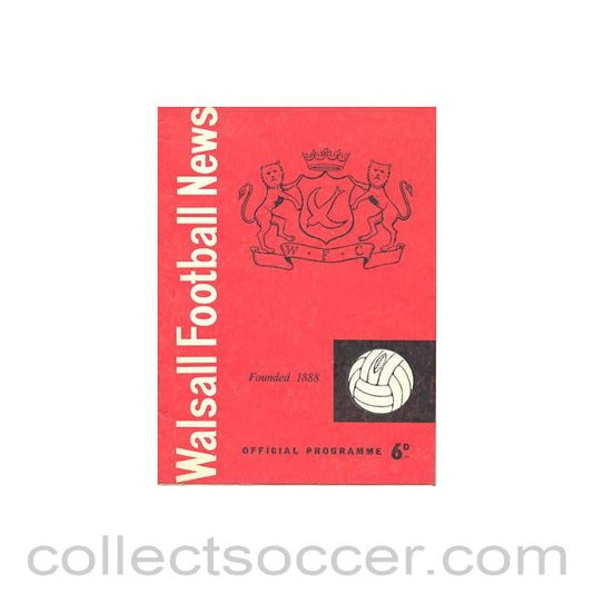 1959 - Walsall v Oldham Athletic official programme 13/10/1959 Football League