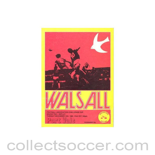 1985 - Walsall v Port Vale official programme 10/12/1985