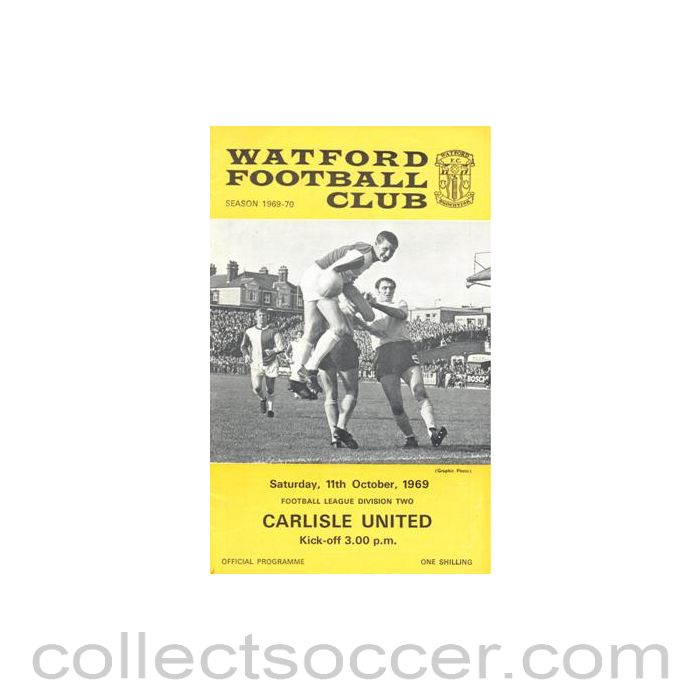 1969 - Watford v Carlisle United official programme 11/10/1969 Football League