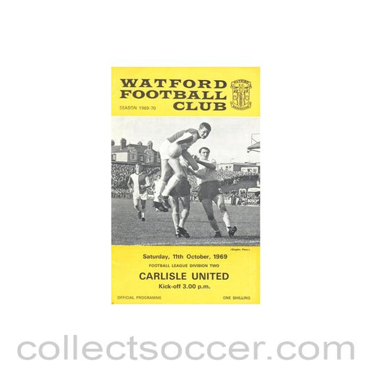 1969 - Watford v Carlisle United official programme 11/10/1969 Football League