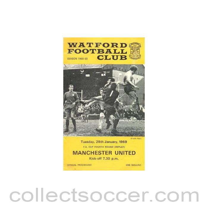 1969 - Watford v Manchester United official programme 28/01/1969