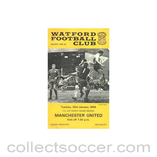 1969 - Watford v Manchester United official programme 28/01/1969