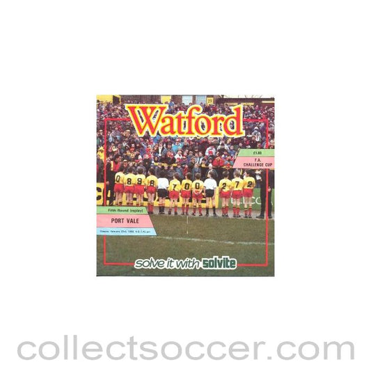 1988 - Watford v Port Vale official programme 23/02/1988