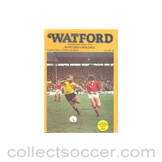 1979 - Watford v Walsall official programme 27/03/1979