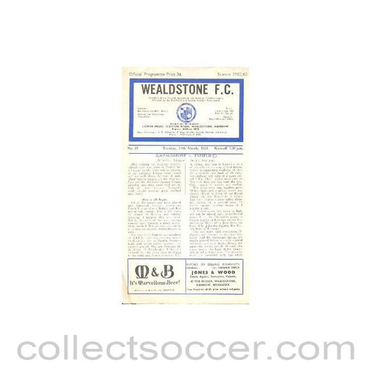 1963 - Wealdstone v Enfield official programme 19/03/1963