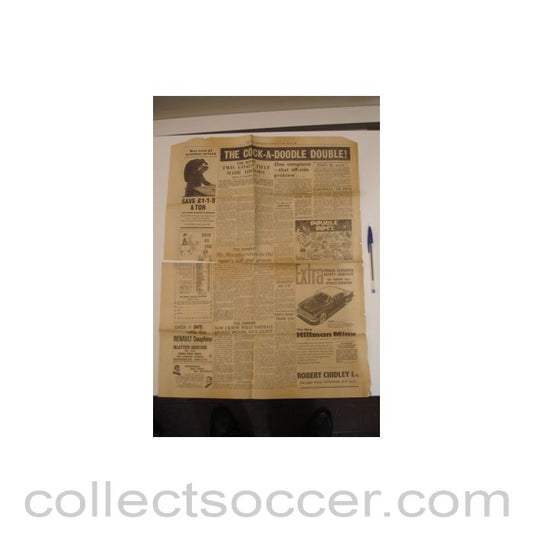 1961 - A page of The Weekly Herald newspaper of 12/02/1961 covering Tottenham Hotspur v Leicester City