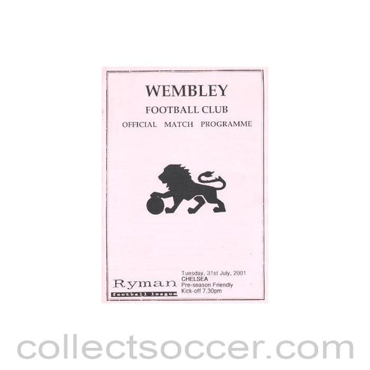 2001 - Wembley vChelsea official programme 31/07/2001