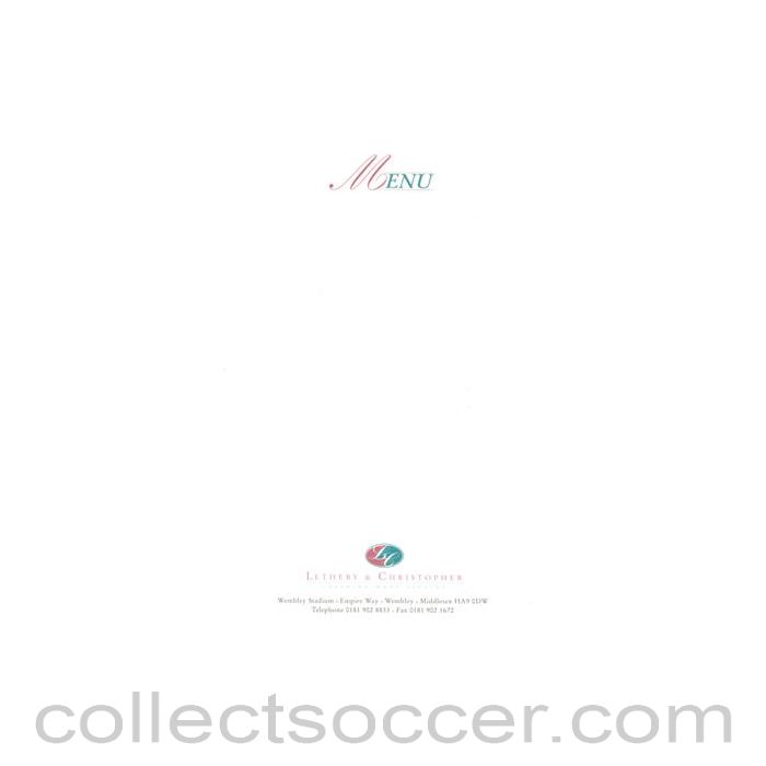 Wembley Stadium menu