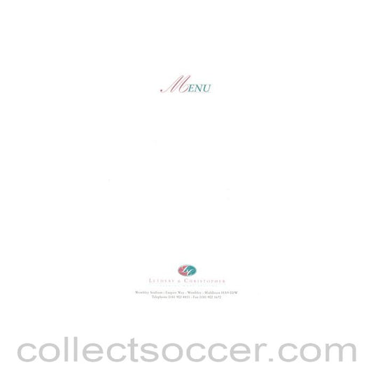 Wembley Stadium menu