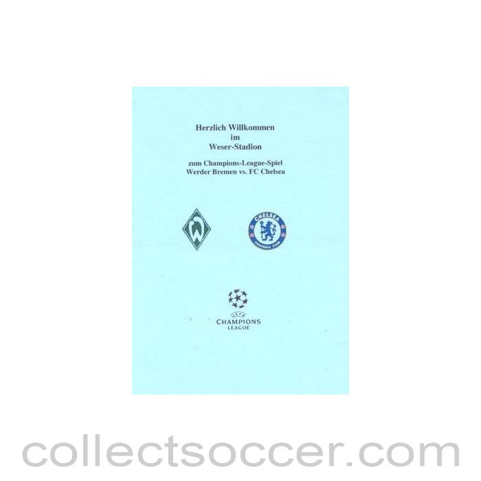 2006 - Werder Bremen v Chelsea menu 22/11/2006 Champions League