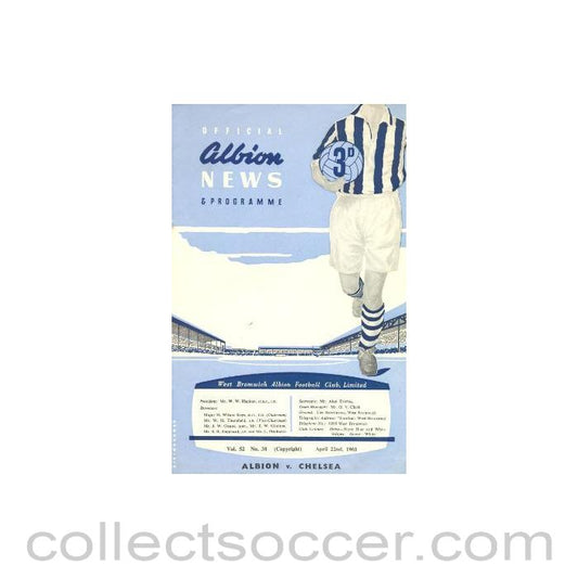 1961 - West Bromwich Albion vChelsea official programme 22/04/1961