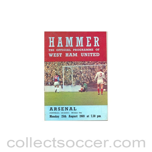 1969 - West Ham United v Arsenal official programme 25/08/1969