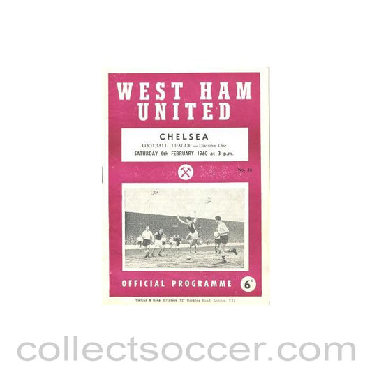 1960 - West Ham United vChelsea official programme 06/02/1960