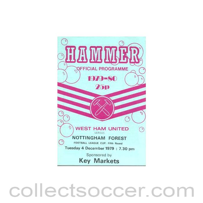 1979 - West Ham United v Nottingham Forest official programme 04/12/1979