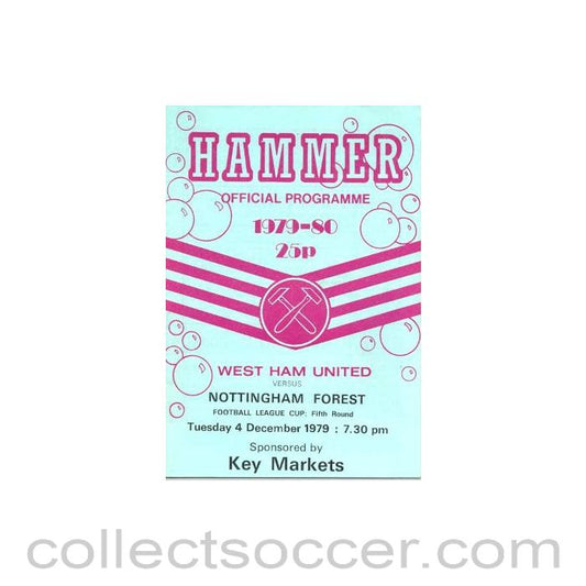 1979 - West Ham United v Nottingham Forest official programme 04/12/1979