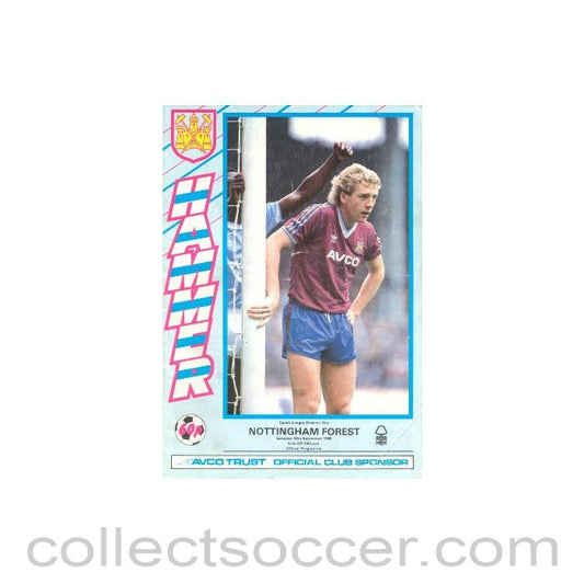 1985 - West Ham United v Nottingham Forest official programme 28/09/1985