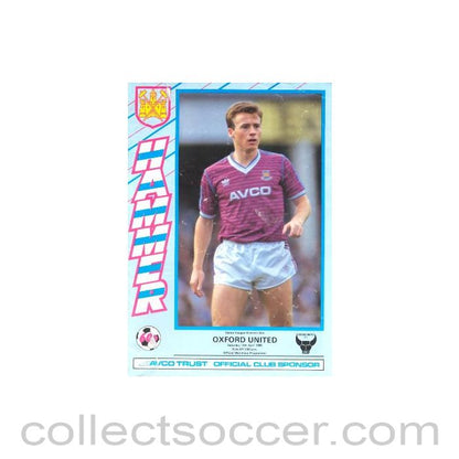 1986 - West Ham United v Oxford United official programme 12/04/1986