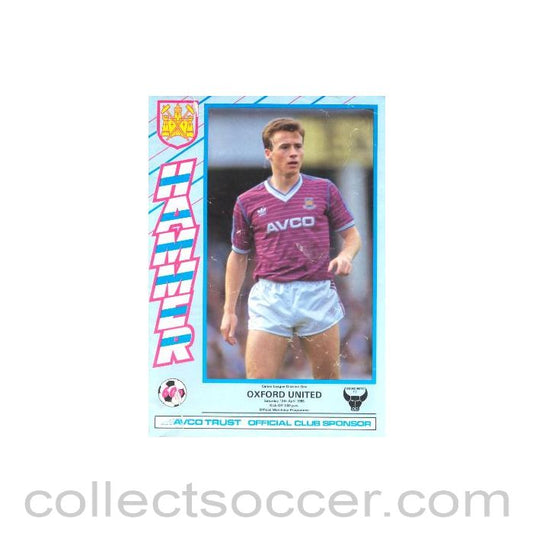 1986 - West Ham United v Oxford United official programme 12/04/1986