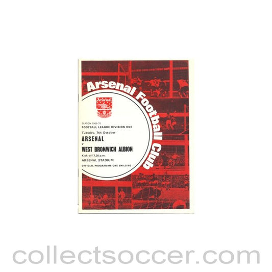 1969 - Arsenal v West Bromwich Albion official programme 07/10/1969