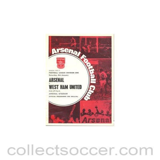 1971 - Arsenal v West Ham United official programme 09/01/1971
