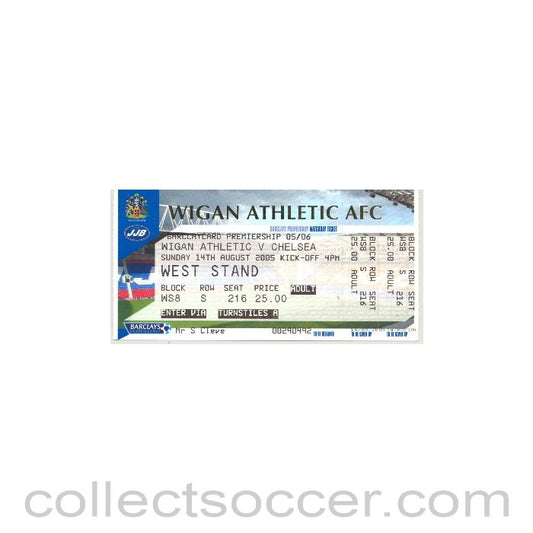 2005 - Wigan Athletic v Chelsea Ticket 14/08/2005