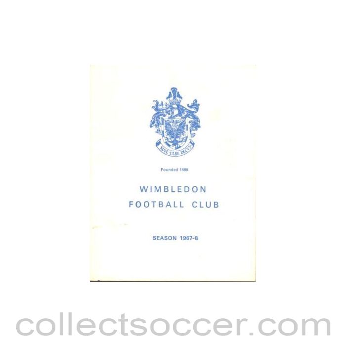 1968 - Wimbledon v Barnet official programme 11/05/1968