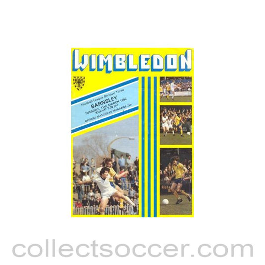 1980 - Wimbledon v Barnsley official programme 11/03/1980