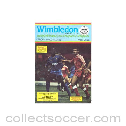 1988 - Wimbledon v Barnsley official programme 12/10/1988