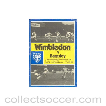 1979 - Wimbledon v Barnsley official programme 14/05/1979