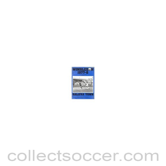 1977 - Wimbledon v Halifax Town official programme 20/08/1977