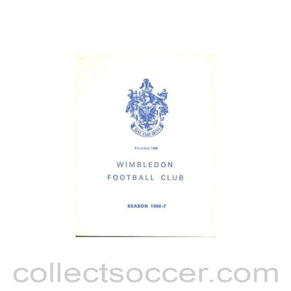 1967 - Wimbledon v Nuneaton Borough official programme 09/05/1967