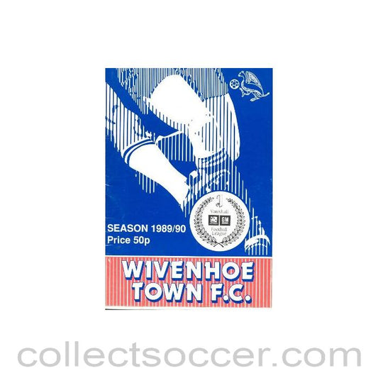 1989 - Wivenhoe Town v Kingsbury Town official programme 19/08/1989 GM Vauxhall League