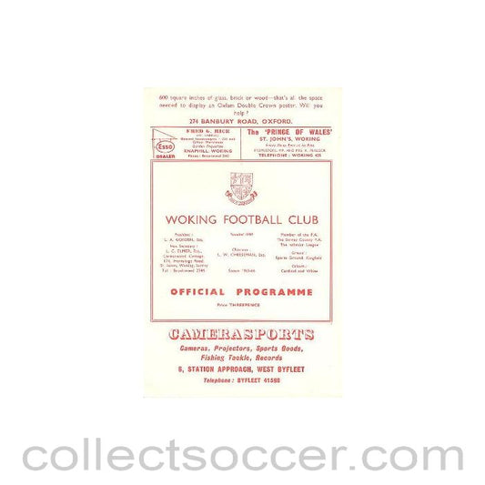 1965 - Woking vChelsea official programme 07/12/1965
