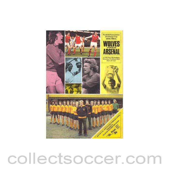 1979 Wolverhampton v Arsenal official programme 31/03/1979 FA Challenge Cup Semi-Final