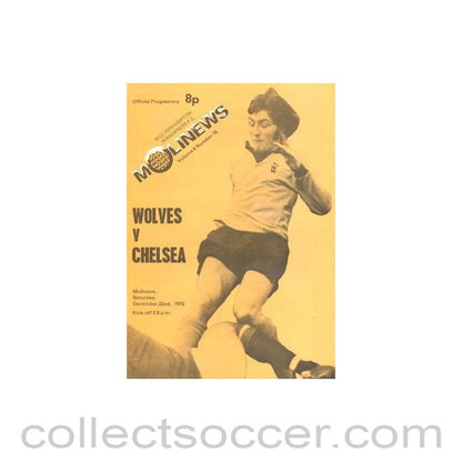 1973 - Wolverhampton Wanderers vChelsea official programme 22/12/1973