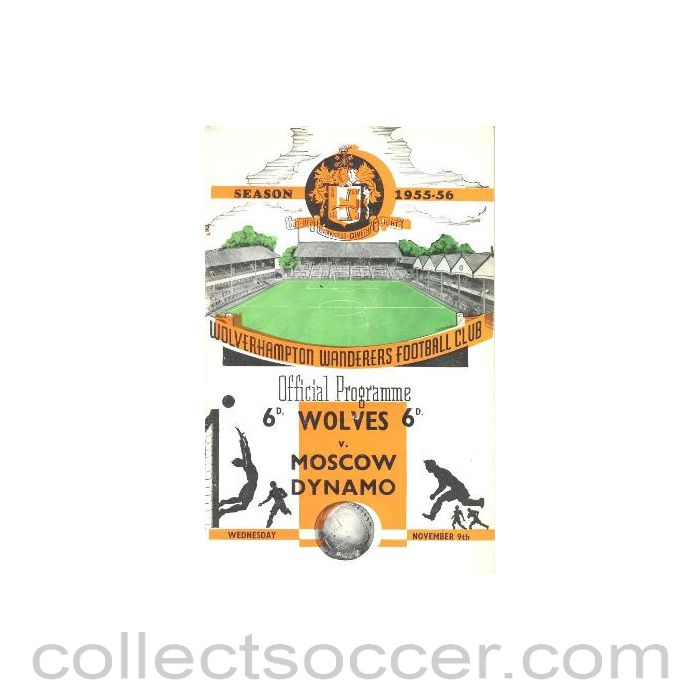 1955 - Wolverhampton Wanderers v Dynamo Moscow official programme 09/11/1955