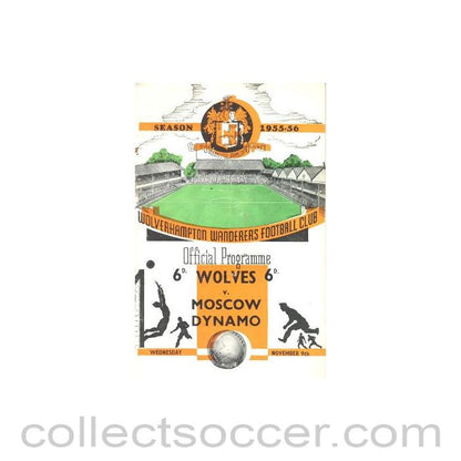 1955 - Wolverhampton Wanderers v Dynamo Moscow official programme 09/11/1955