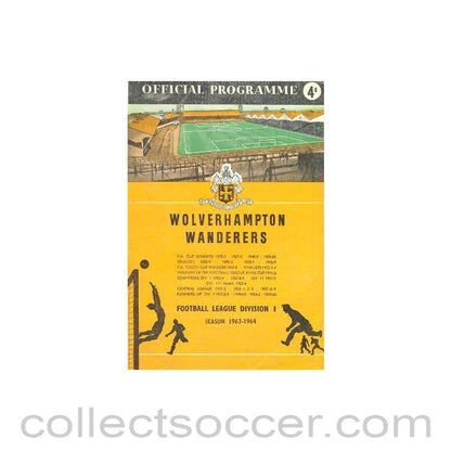 1963 - Wolverhampton Wanderers v Arsenal official programme 14/12/1963