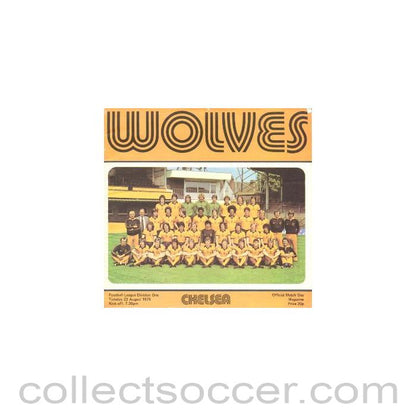 1978 - Wolverhampton Wanderers vChelsea official progremme 22/08/1978