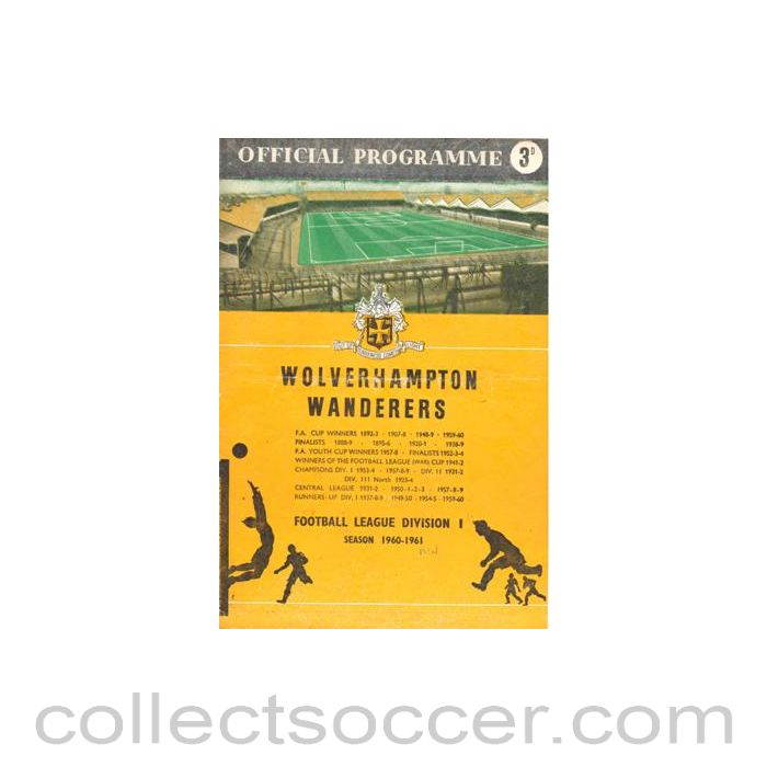 1960 - Wolverhampton Wanderers v Bolton Wanderers official programme 31/08/1960 Football League
