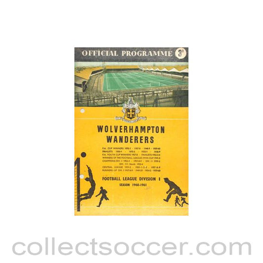 1960 - Wolverhampton Wanderers v Cardiff City official programme 08/10/1960 Football League