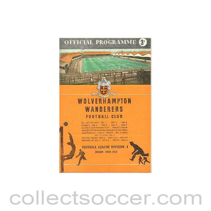 1960 - Wolverhampton Wanderers v Charlton Athletic official programme 30/01/1960 F.A. Cup