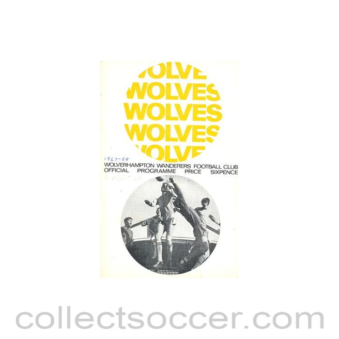 1968 - Wolverhampton Wanderers v Everton official programme 06/01/1968 Football League