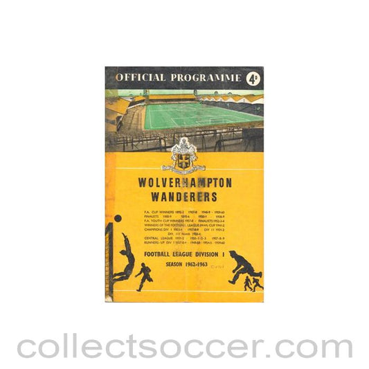 1962 - Wolverhampton Wanderers v Everton official programme 06/10/1962 Football League, reduced price