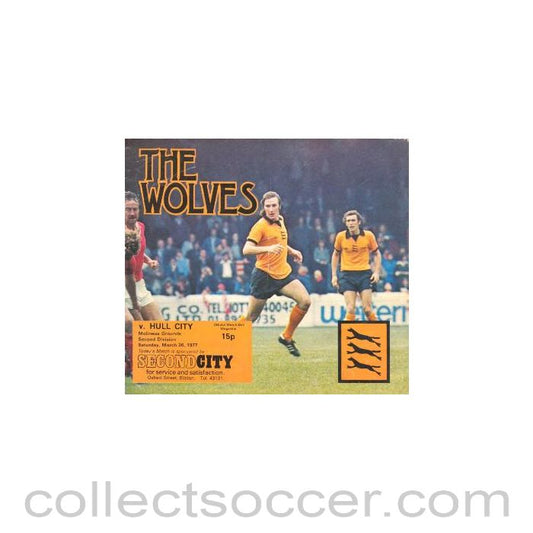 1977 - Wolverhampton Wanderers v Hull City official programme 26/03/1977