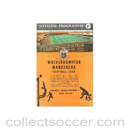 1959 - Wolverhampton Wanderers v Manchester United official programme 17/10/1959 Football League