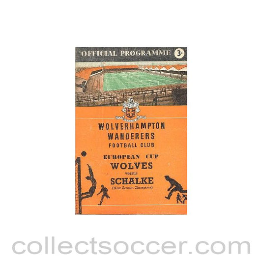 1958 - Wolverhampton Wanderers v Schalke official programme 12/11/1958 European Cup