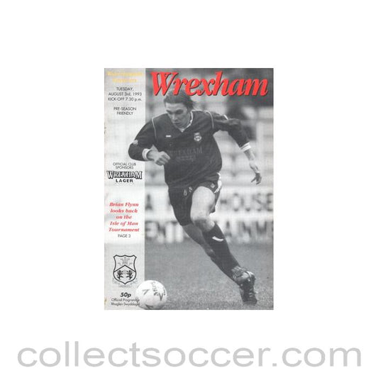 1993 - Wrexham v Wolverhampton Wanderers official programme 03/08/1993 Pre-Season Friendly