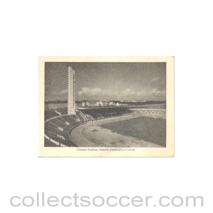 1952 15th Olympic Games in Helsinki, Finland postcard, featuring the Olympic Stadium