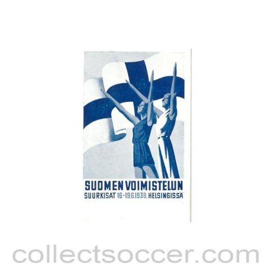 1938 - 1952 15th Olympic Games in Helsinki, Finland postcard, featuring Second International Aeronautic Exhibition in 1938